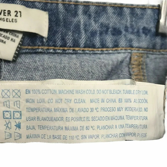 Forever 21 Skirt Women's Sz M A-Line Button Fly Jean Mini Pocket Denim Blue - Picture 8 of 9